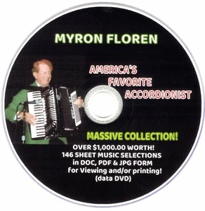 MASSIVE COLLECTION - MYRON FLOREN - ACCORDION SHEET MUSIC- 146 SELECTIONS on DVD - Picture 1 of 20