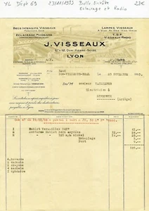 Dépt 69 - Lyon 92 Quai Pierre Scize- Belle Entête Secteur Eclairage & Radio 1933 - Picture 1 of 1