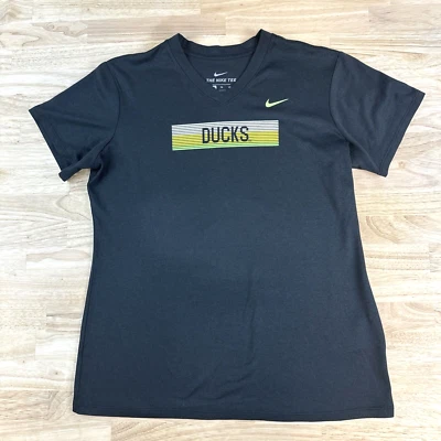 Camiseta Nike Oregon Ducks Niñas Talla XL Manga Corta Cuello en V Dri Fit Negra LOGO Foto 1 de 4