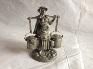 The Milkmaid "Milk Below" ~ Fine Pewter Figure ~ 1977 The Franklin Mint - Bild 1 von 7