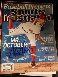 Stephen Strasburg Washington Nationals Sports Illustrated Autograph Jsa WS MVP - Picture 1 of 1