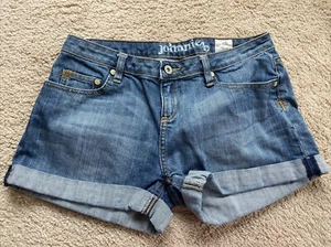 Johnnie B Boden Girls Teen Size 28 Medium Wash Denim Jean Shorts Cuffed Pockets - Picture 1 of 6