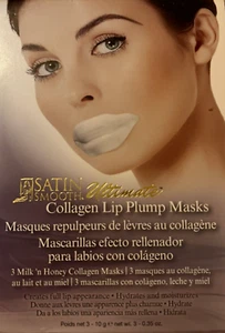NEW Satin Smooth Ultimate Collagen Lip Plump Mask #3 Pack - Picture 1 of 5