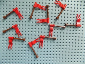 LEGO Lot of 10 RED Flags With Pole Flag Wavy Banner Knight Castle Kingdom - Picture 1 of 2