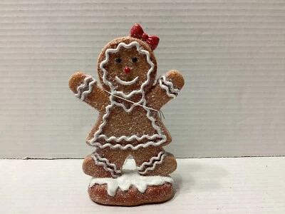 Рождественская фигурка Holiday Gingerbread Lady with Red Bow 6 дюймов - Изображение 1 из 4