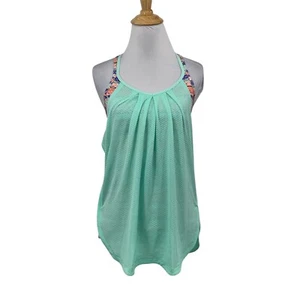 Ivivva Tank Top Girls 12 Mint Double Dutch Attach Sports Bra Pleated Activewear - Picture 1 of 13