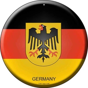 Insegna rotonda circolare in metallo novità paese Germania 8" parete casa garage - Foto 1 di 1
