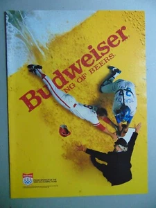 1988 BUDWEISER BEER Baseball Safe at Home Plate says Ump! art print ad - Picture 1 of 1