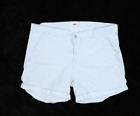 Levis Womens White Striped Mid Length 4 Pocket Cuffed Hem Shorts W 33
