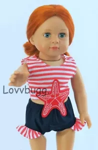 Costume da bagno Starfish per vestiti 18" American Girl/Baby Doll SPEDIZIONE GRATUITA AGGIUNTE! LovvU - Foto 1 di 2
