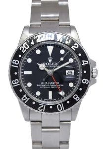 Rolex GMT-Master Steel Black Dial/Bezel Mens Vintage 40mm '77 Watch 1675 - Picture 1 of 12