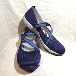 🩰 Dansko Comfort Sport Mary Janes 7.5 (38) Cobalt Blue Leather; V-Strap Details - Picture 1 of 17
