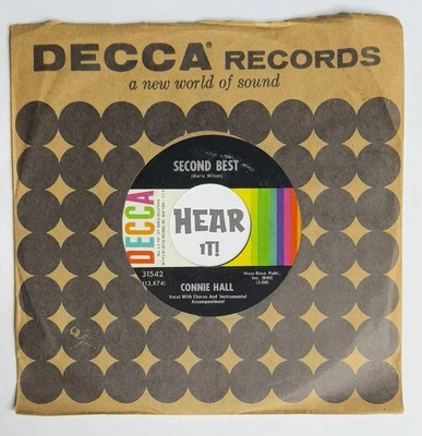 Classic Country 45 CONNIE HALL Second Best / Mark On My DECCA hear EX NM Foto 1 de 3