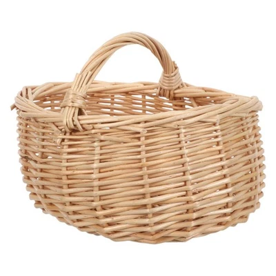  Piccolo cestino da picnic: cestino ovale in vimini vuoto - organizer ovale in - Immagine 1 di 4