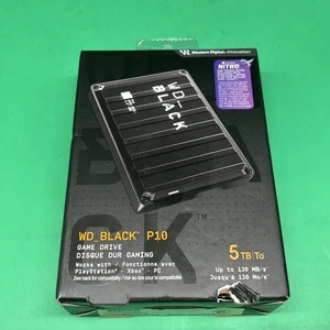 WD Black P10 5TB Game Drive USB 3.2 Portable External Hard Drive #WDBA3A0050BBK - Afbeelding 1 van 2