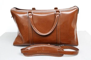 Borsa da viaggio Allen Edmonds Weekender in pelle marrone completa - Foto 1 di 14