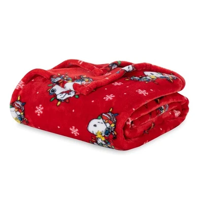 Peanuts® VelvetLoft® Cute Character Snoopy Plush Blanket, Snoopy Loves Christ... - Image 1 of 4