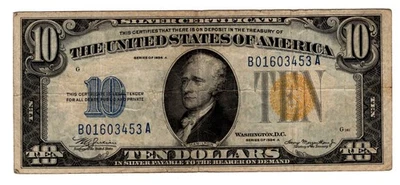 $10 North Africa 1934A Fr-2309 Julian-Mogenthau Fine+  AvenueCoin - Image 1 of 2