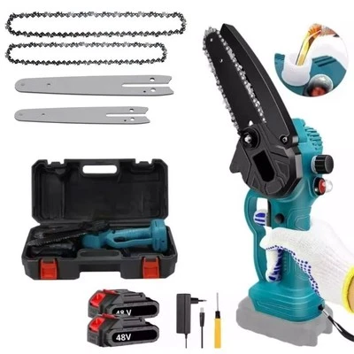 FOYU MOTOSEGA A BATTERIA 48V 6 e 8 POLLICI LUBRIFICATA OLIO ELETTROSEGA TAGLIARAMI