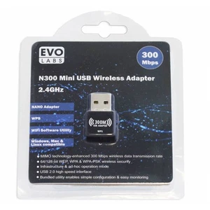 Evo Labs N300 Wireless N Mini USB Wi-Fi Network Adapter - Afbeelding 1 van 3