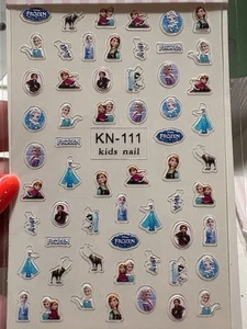 Nail Art Stickers 5D EMBOSSED KIDS /ADULT DISNEY FROZEN ANNA/ELSA KN-111 - Picture 1 of 1