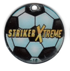 STRIKER XTREME Soccer Ball FOOTBALL Pinball Promo Plastic Key Chain FOB STERN - Picture 1 of 2