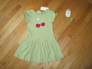 Mädchen Gymboree PAILLETTEN KIRSCHEN STREIFEN KLEID & STIRNBAND Set Neu mit Etikett 4 - Bild 1 von 6