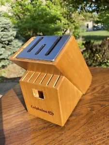 CALPHALON Cutlery Wooden Knife Block Wood Storage ~ 11 Slot ~ With SHARPENER - Picture 1 of 6