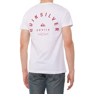 NEW Quiksilver Graphic Surf Beach T Shirt Mens Size Medium White OOVIIX NWT - Picture 1 of 2