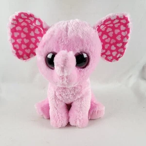 Beanie Boo Sugar Pink 6 Inch Elephant with Heart Ears No Heart Tag - Picture 1 of 9