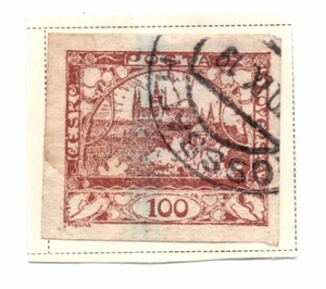 Tschechoslowakei 1918 ""ČESKO POSTA SLOVENSKÁ"" leicht scharniert 100 (H) gebrauchter Stempel - Bild 1 von 1