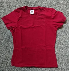 Red ladies tops Fruit of the loom Small & Medium - Picture 1 of 4