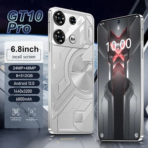 Smartphone GT10 Pro Android sbloccato in fabbrica 6,8" HD 8+512 GB 6800 mAh doppia SIM - Foto 1 di 23