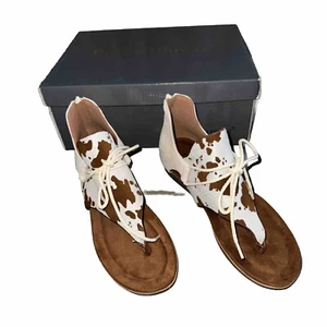 Pierre Dumas Kori Women’s Shoe Cow Size 6.5 NIB NEW Sandals Wedge - Picture 1 of 5
