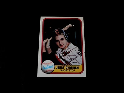 Jerry Dybzinski Autographed 1981 Fleer Rookie Indians Baseball Card #399 AUTO EM - Image 1 of 2