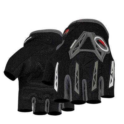 Men Motorcycle Fingerless Gloves MTB Cycling Racing Motorbike Half Finger Gloves - Image 1 of 4