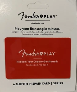 FENDER PLAY ONLINE LESSONS 6 MONTH PREPAID CARD SUBSCRIPTION, BEST VALUE - Picture 1 of 1