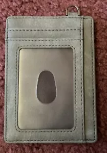 Cartera delgada de cuero minimalista con bolsillo frontal casmonal RFID bloqueo castillo gris - Imagen 1 de 5