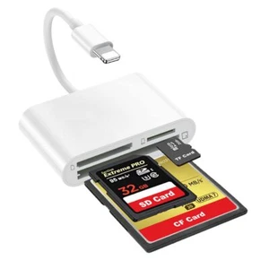 SD CF Card Reader for iPhone iPad 3 in 1 SD CF TF Memory Card Reader Adapter ... - Picture 1 of 7