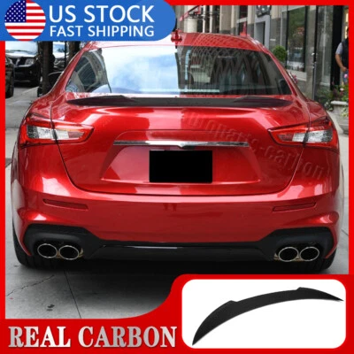 Para Maserati Ghibli Sedan 2014-24 REAL fibra de carbono tronco traseiro spoiler asa lábio - Imagem 1 de 4