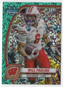 Bowman Chrome University #184 Will Pauling Aqua Mini Diamond #'d 067/275 2024 - Imagen 1 de 2