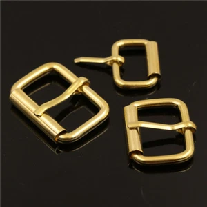 Brass Heel Buckle End Bar Roller Buckle Rectangle Single Pin Belt Bag 20/25/32mm - Picture 1 of 6