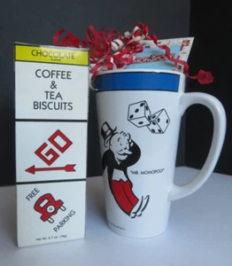 1999 VINTAGE Hasbro® MR MONOPOLY Park Place Coffee Mug 16 fl oz W/ Biscuits Box - Picture 1 of 24