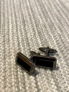 Lanvin Rectangle Onyx Cufflinks - Picture 1 of 5