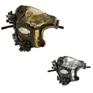 Máscara Steampunk Fantasma Media Cara Mascarada Baile de graduación Fiesta Veneciana Halloween Para Hombre - Imagen 1 de 3