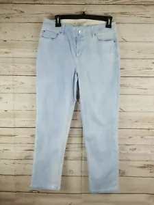 CHICO'S Platin hellblau klassische Jeans Größe 0 silber Nietentaschen W30/L26 - Bild 1 von 10