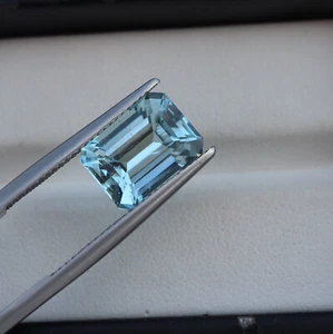 Piedra preciosa de corte octágono aguamarina azul natural de 4,5 quilates 11,4 x 8,5 x 6,7 mm - Imagen 1 de 8