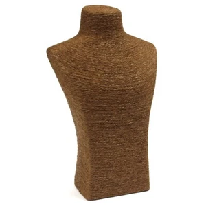 Jewellery Displays Natural Rattan Medium Classic Bust Chocolate - Picture 1 of 2