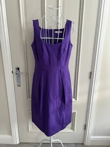 Stunning L.K.Bennett Purple Sleeveless Cotton Dress,Size Uk 16 - Picture 1 of 17