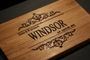 Laser Engraved Personalised Chopping Board - Picture 1 of 4